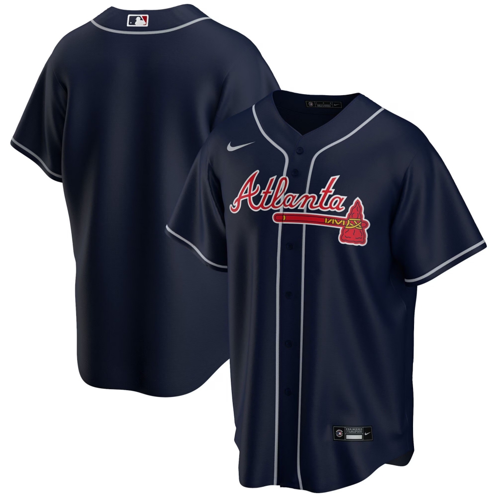 MLB Atlanta Braves Navy Alternate Preium Jersey