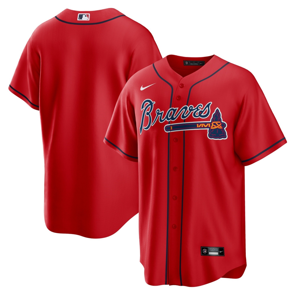 MLB Atlanta Braves Red Alternate Preium Jersey