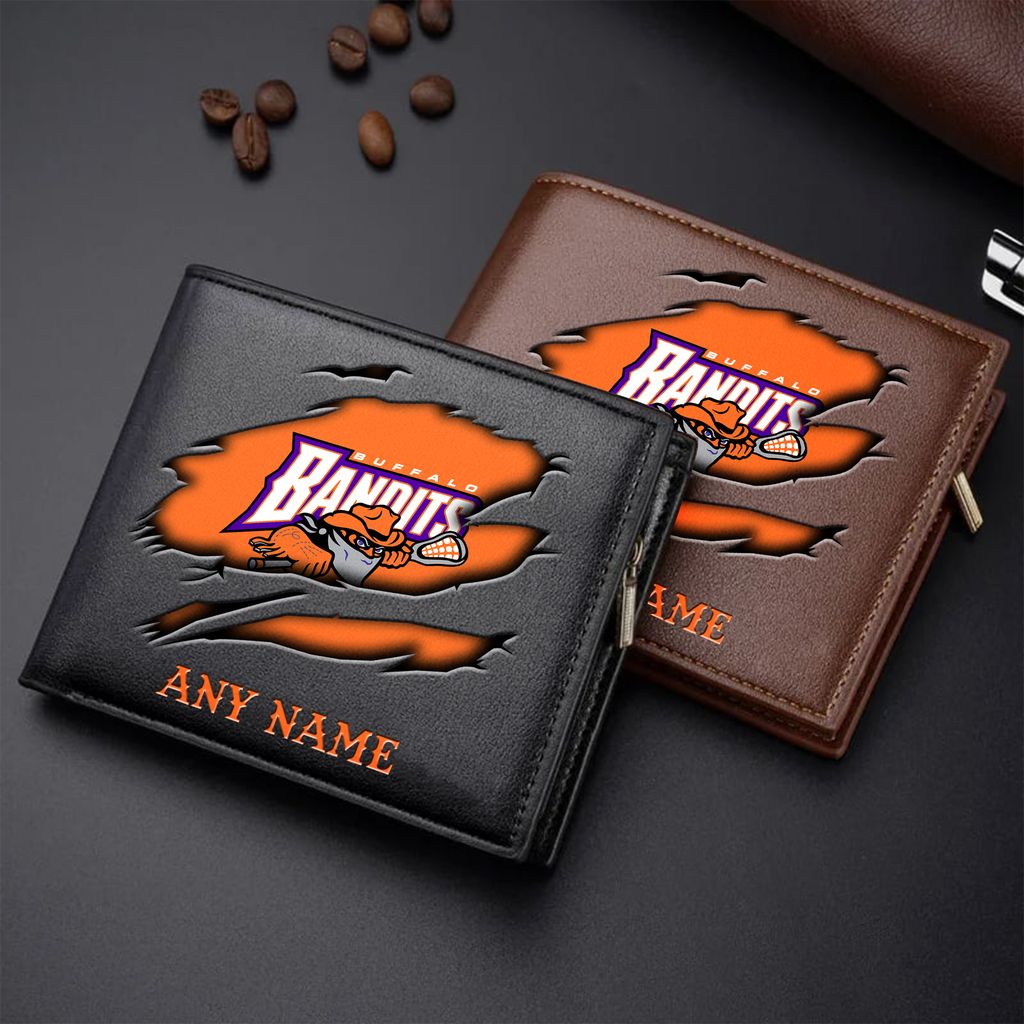 NLL Buffalo Bandits Personalized Name Leather Wallet ST2601