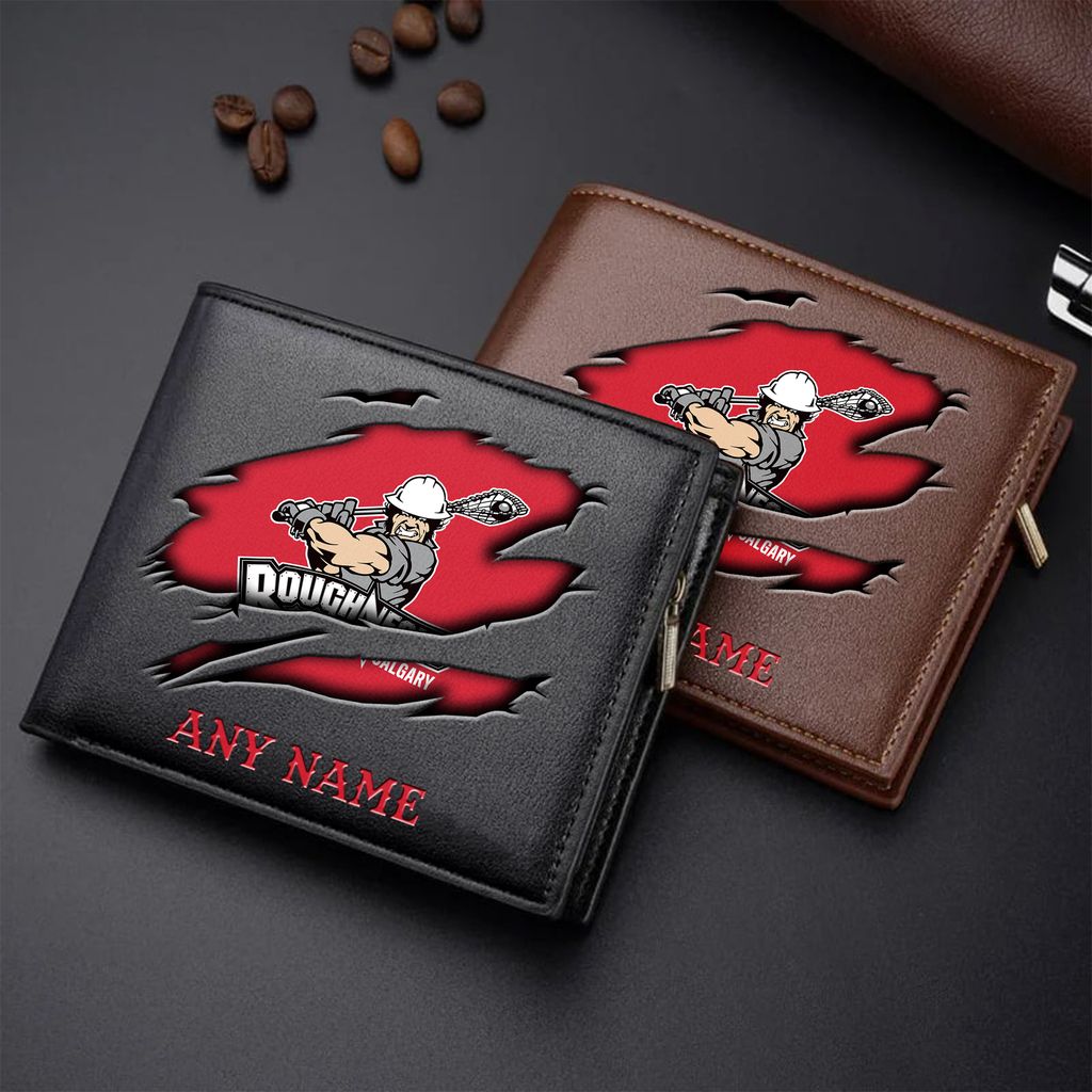 NLL Calgary Roughnecks Personalized Name Leather Wallet ST2601