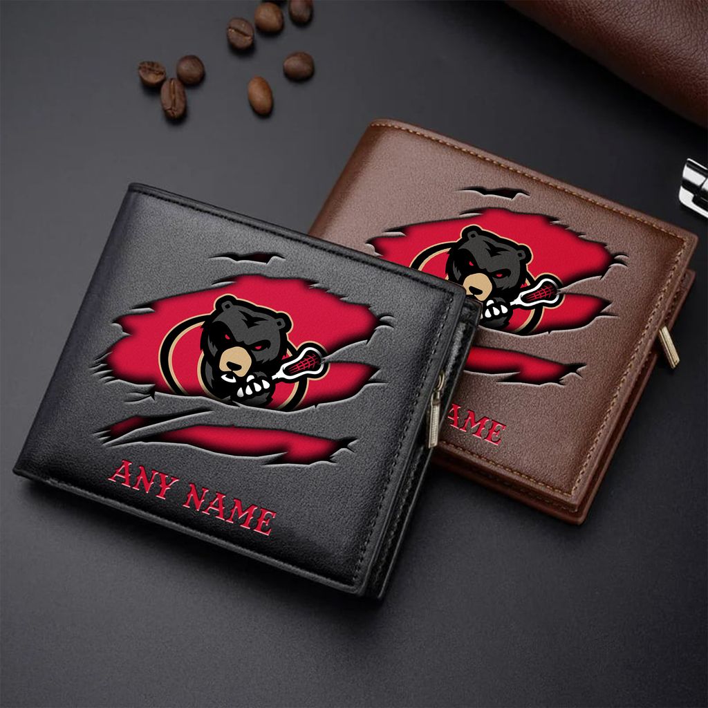 NLL Ottawa Black Bears Personalized Name Leather Wallet ST2601