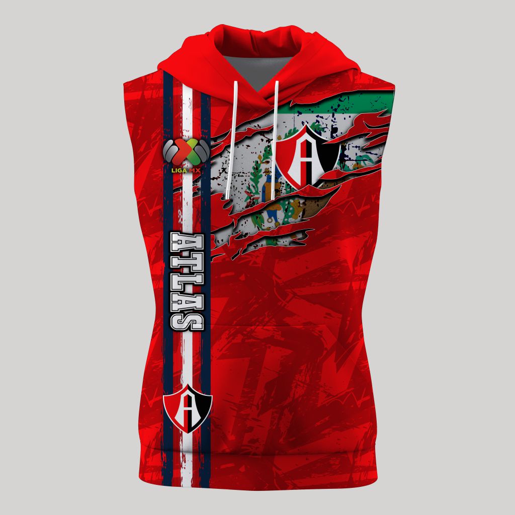 Liga MX Atlas | Specialized Sleeveless Hoodie Design V0122 – Dulcie Shop