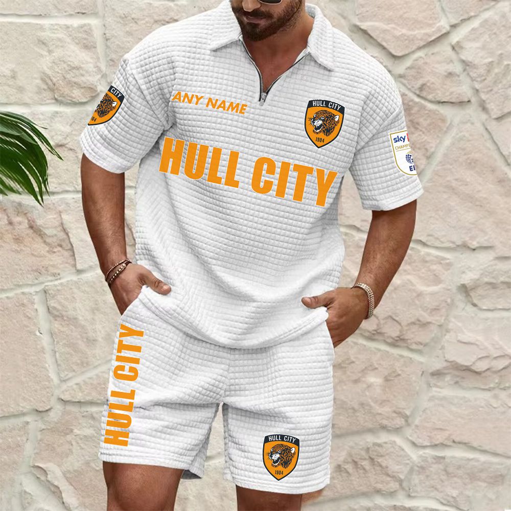 Hull City Personalized Name Waffle Zip Polo Set ST2601