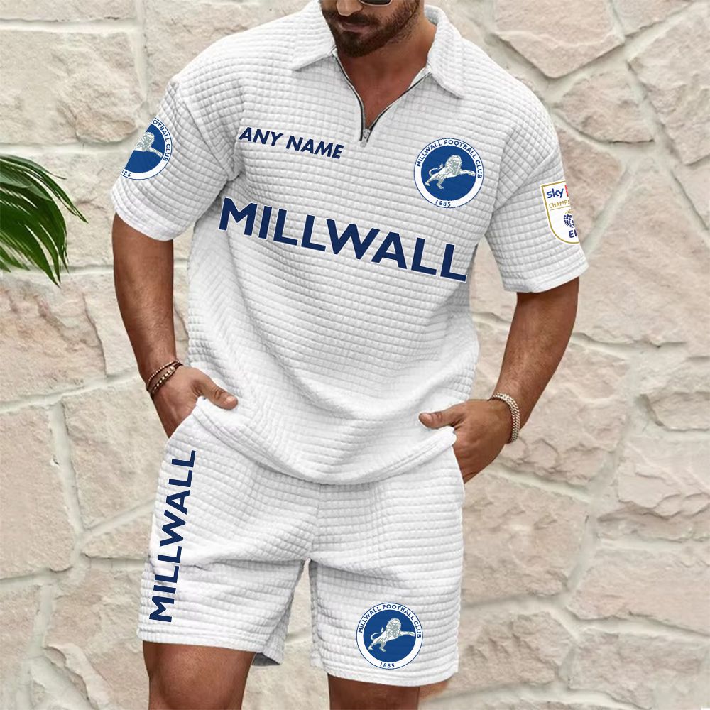 Millwall Personalized Name Waffle Zip Polo Set ST2601