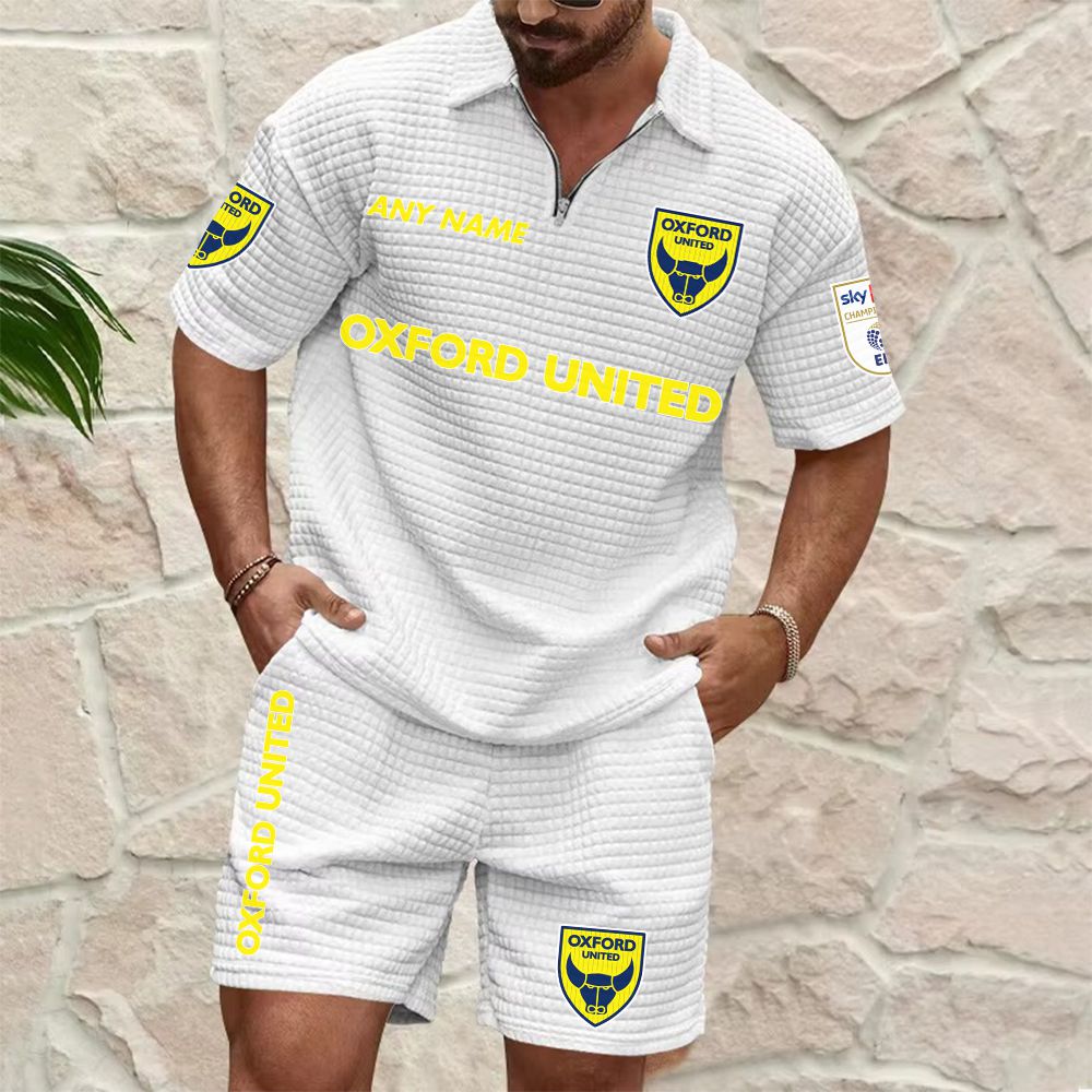 Oxford United Personalized Name Waffle Zip Polo Set ST2601