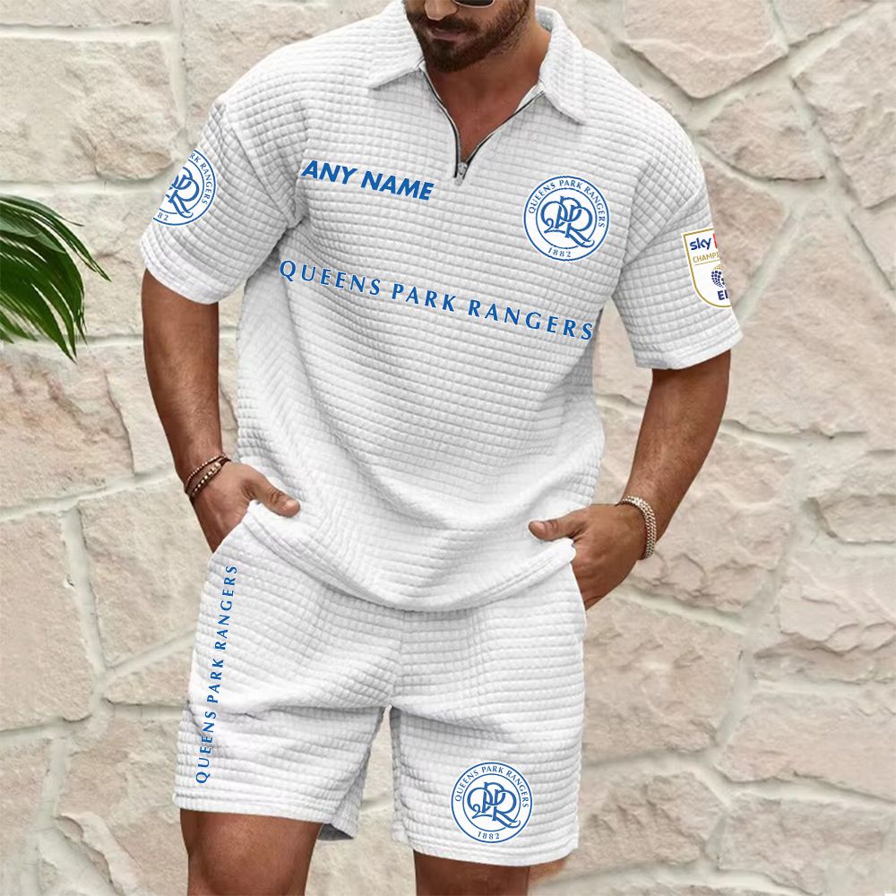 Queens Park Rangers Personalized Name Waffle Zip Polo Set ST2601
