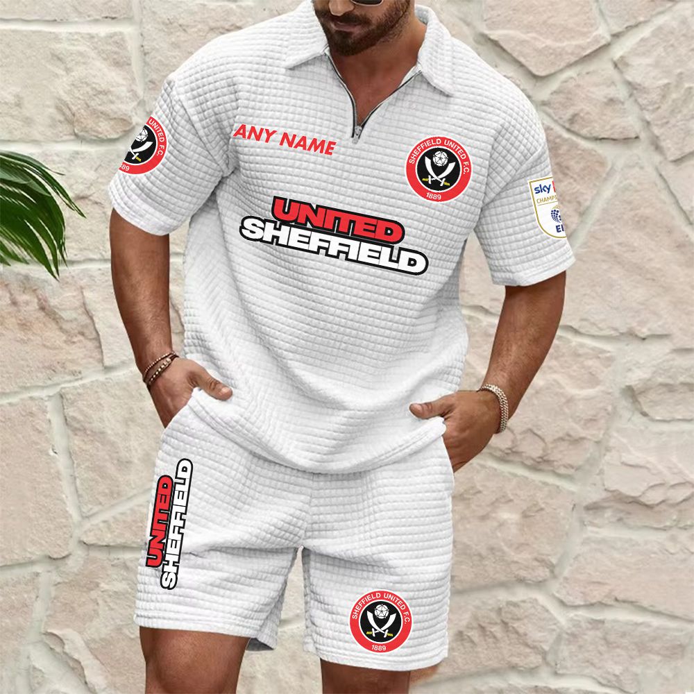 Sheffield United Personalized Name Waffle Zip Polo Set ST2601