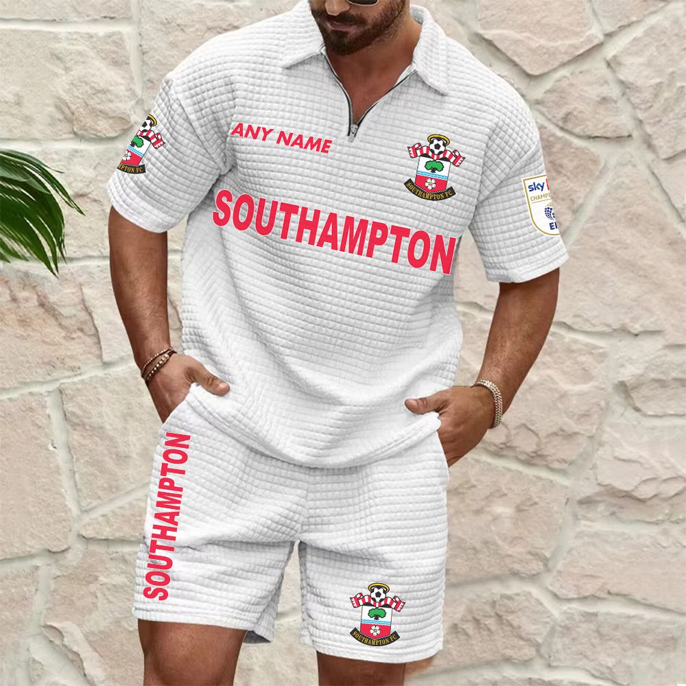 Southampton Personalized Name Waffle Zip Polo Set ST2601