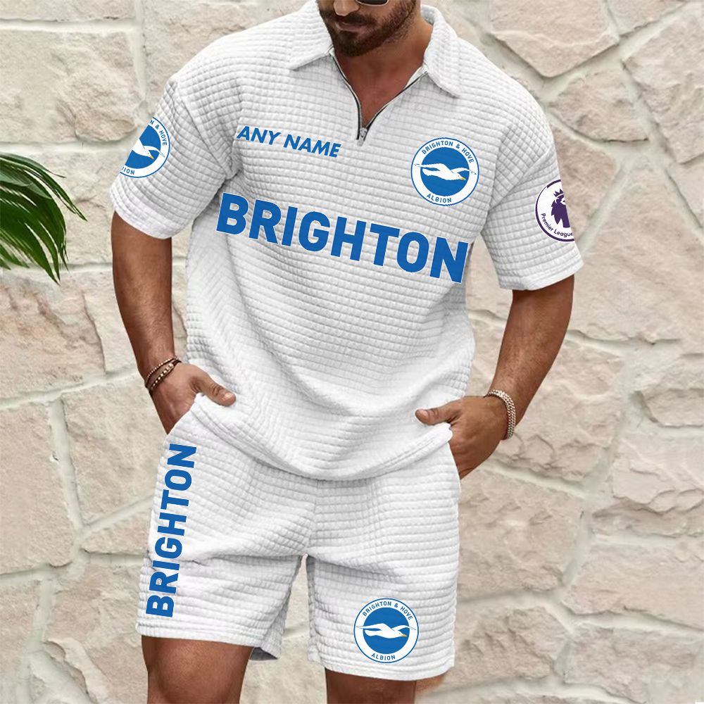 Brighton & Hove Albion Personalized Name Waffle Zip Polo Set ST2601