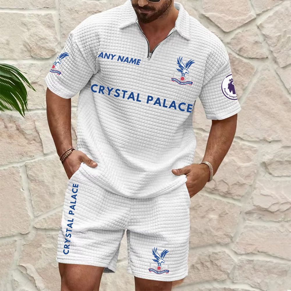 Crystal Palace Personalized Name Waffle Zip Polo Set ST2601