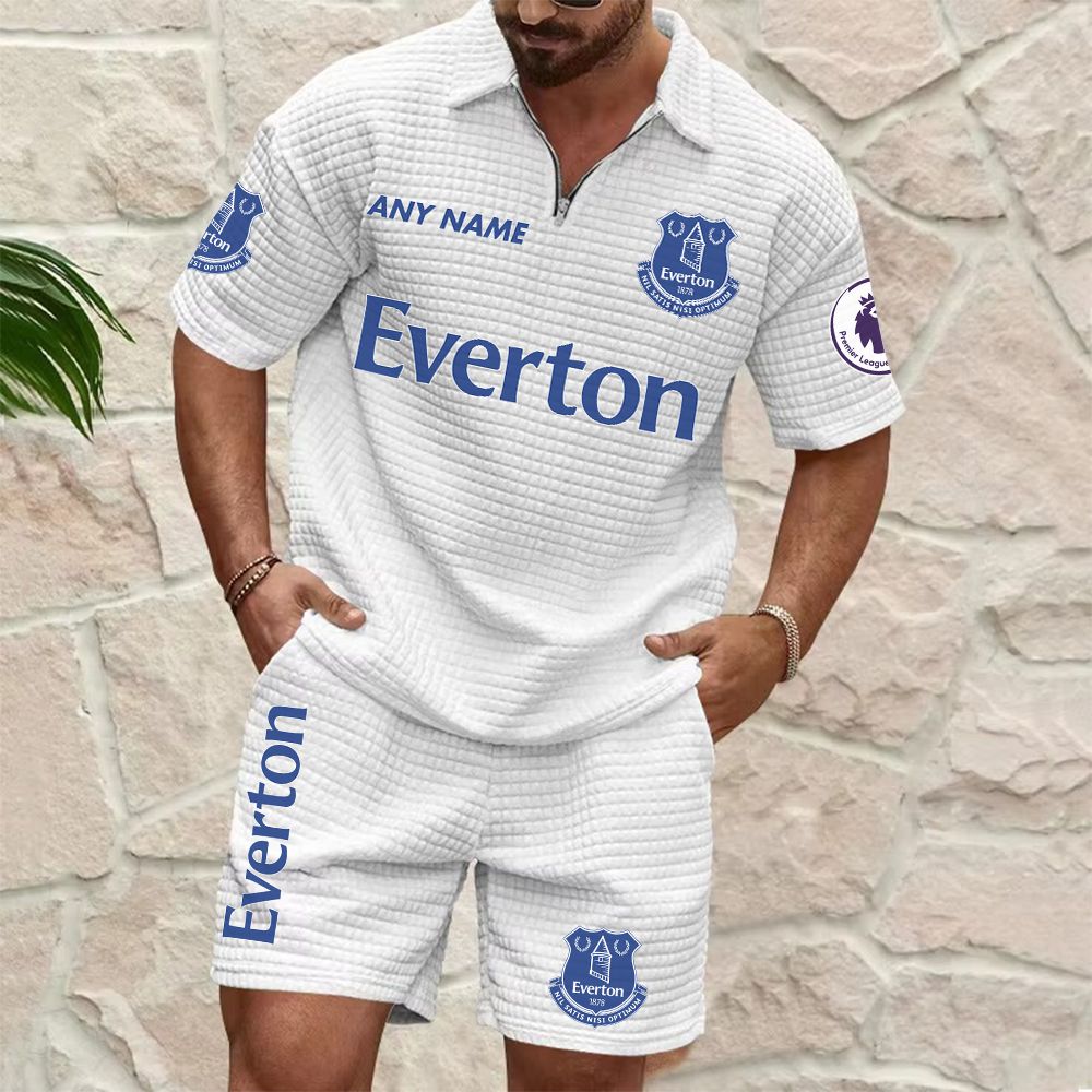 Everton Personalized Name Waffle Zip Polo Set ST2601