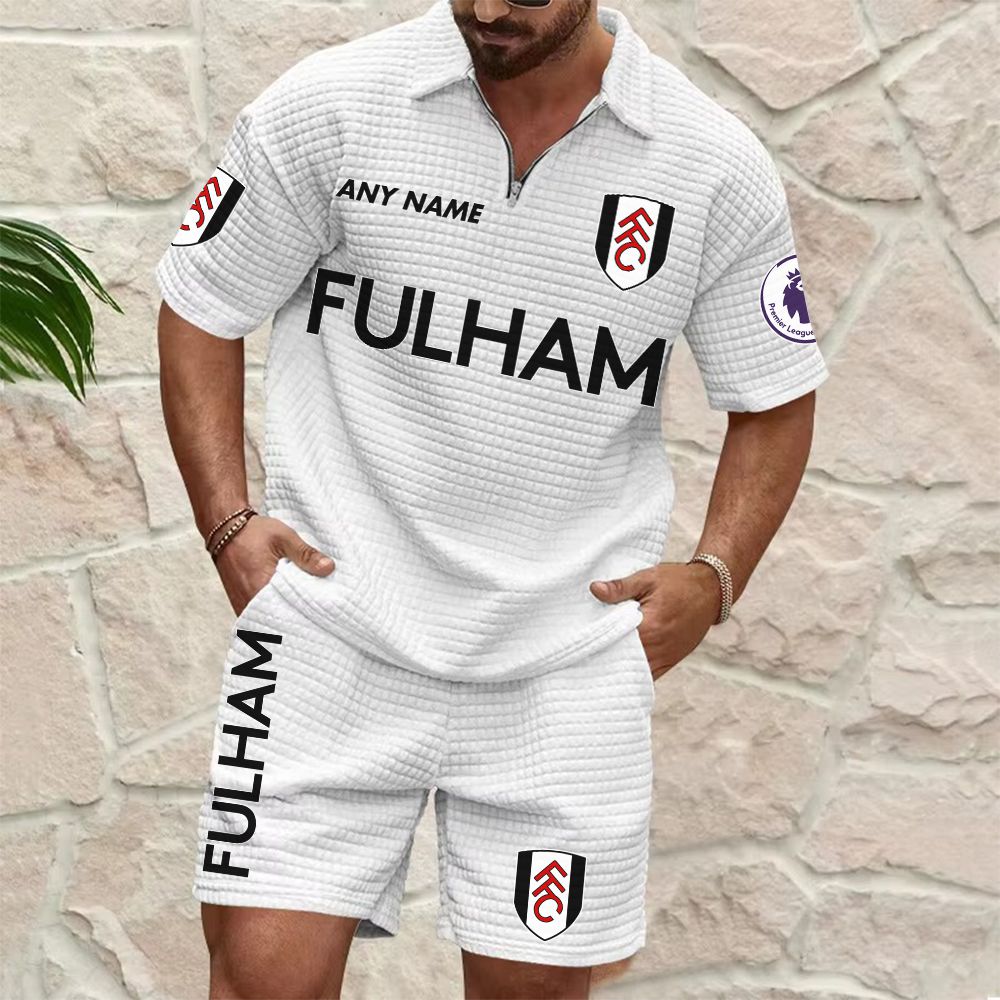Fulham Personalized Name Waffle Zip Polo Set ST2601