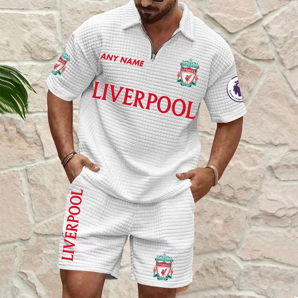 Liverpool Personalized Name Waffle Zip Polo Set ST2601