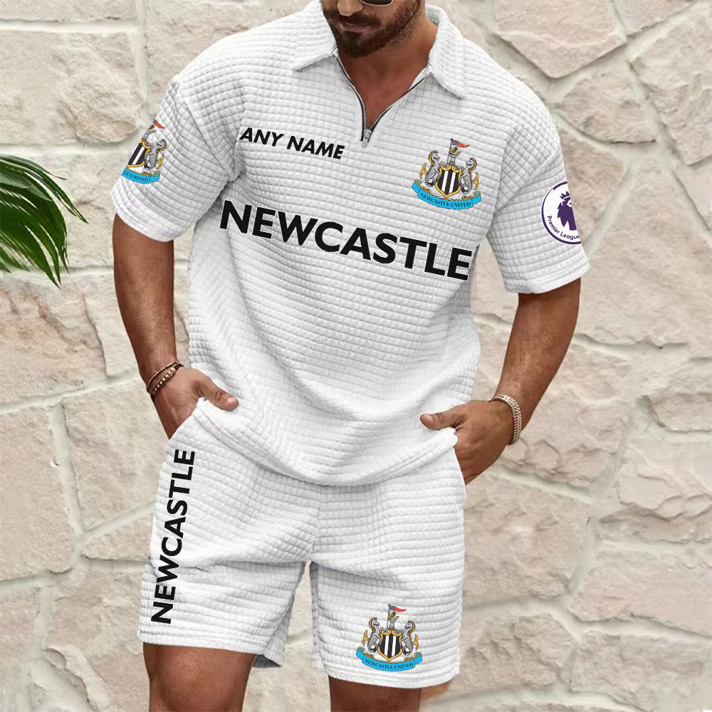 Newcastle United Personalized Name Waffle Zip Polo Set ST2601