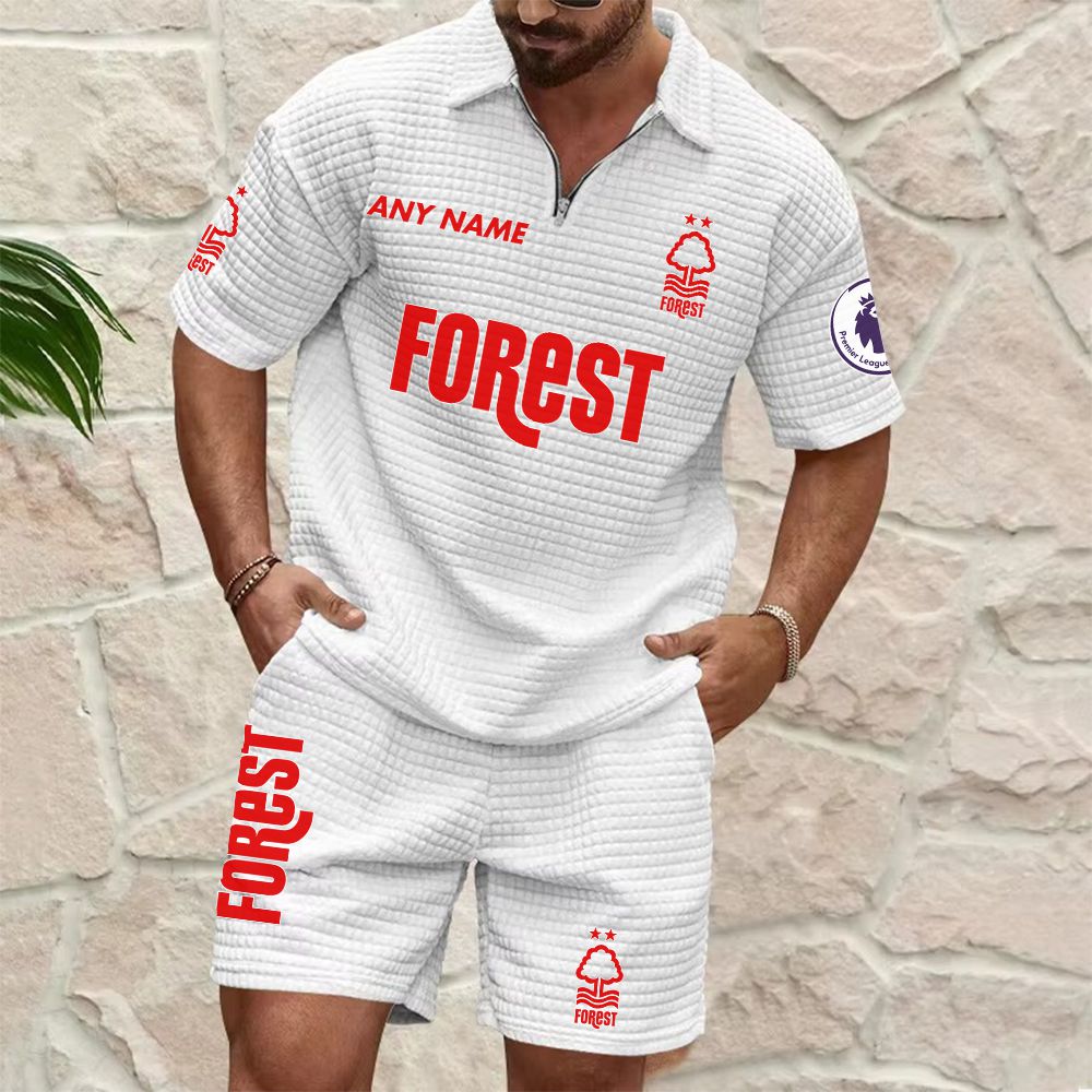 Nottingham Forest Personalized Name Waffle Zip Polo Set ST2601