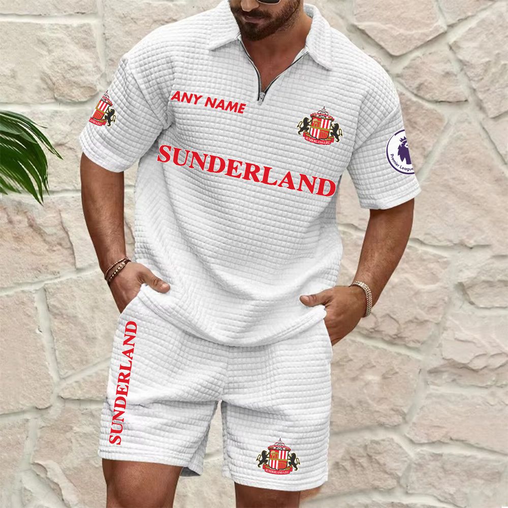 Sunderland AFC Personalized Name Waffle Zip Polo Set ST2601