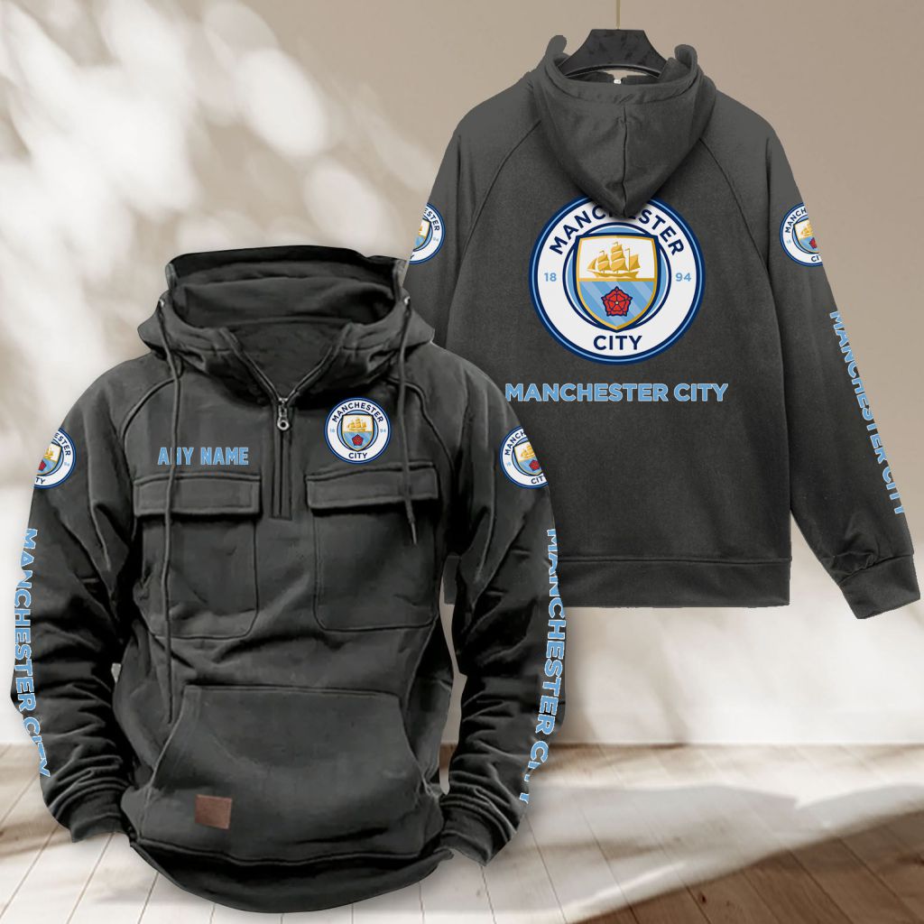 Manchester City Personalized Name Stripped Multi Color Polo Design ST2501