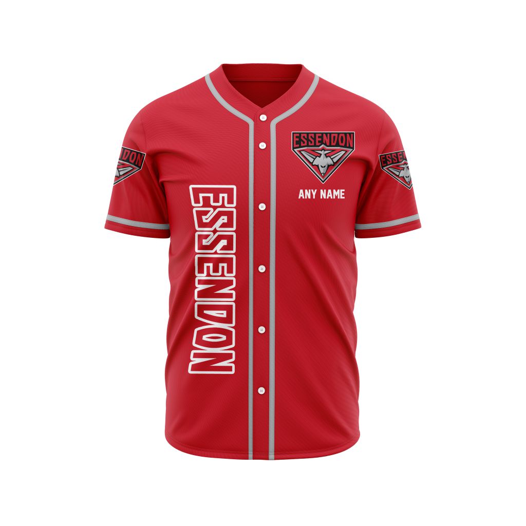 AFL Essendon Football Club Personalized Name Baseball Jersey Design ST2501