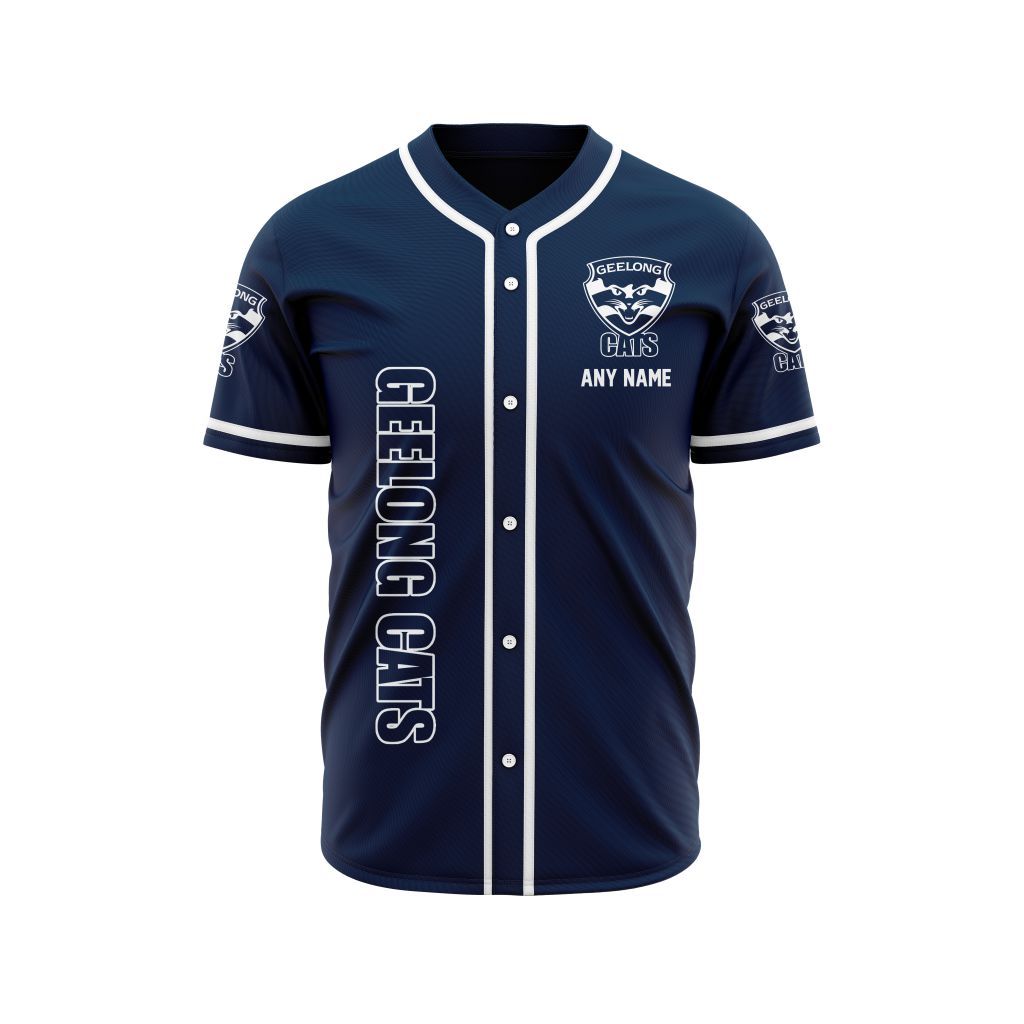 AFL Geelong Cats Personalized Name Baseball Jersey Design ST2501
