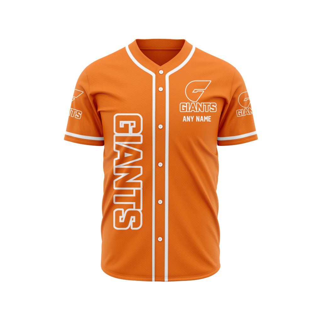 AFL Greater Western Sydney Giants Personalized Name Baseball Jersey Design ST2501