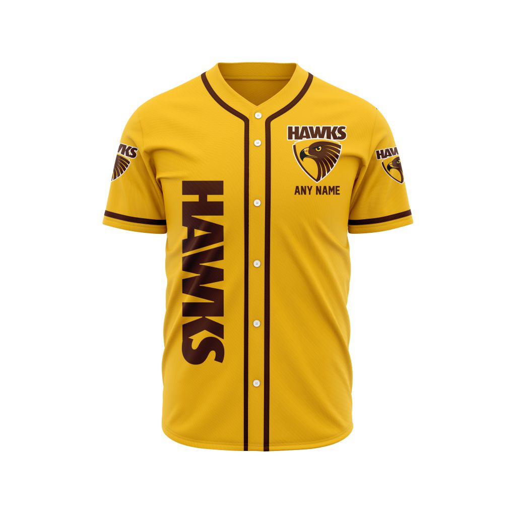 AFL Hawthorn Football Club Personalized Name Baseball Jersey Design ST2501