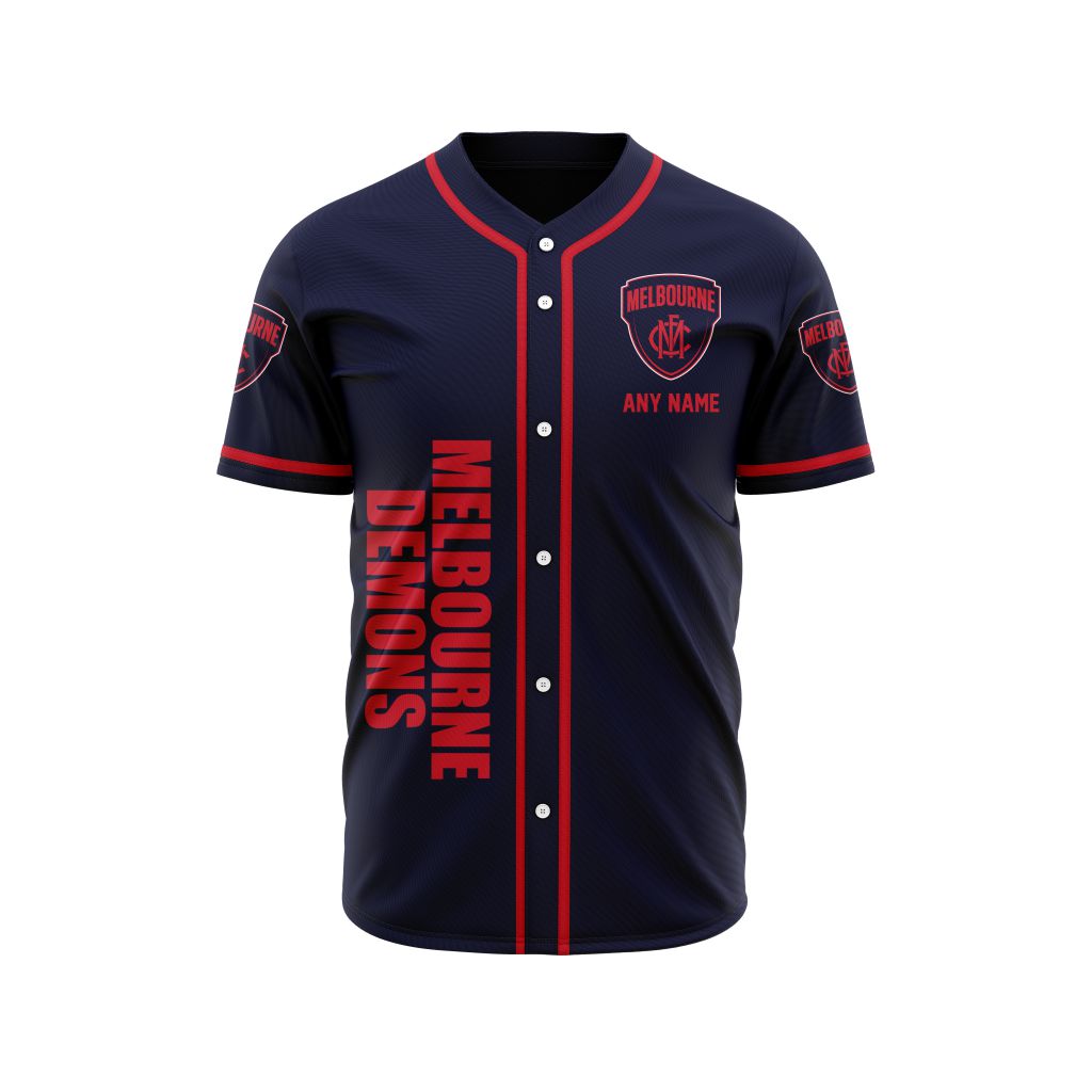 AFL Melbourne Football Club Personalized Name Baseball Jersey Design ST2501