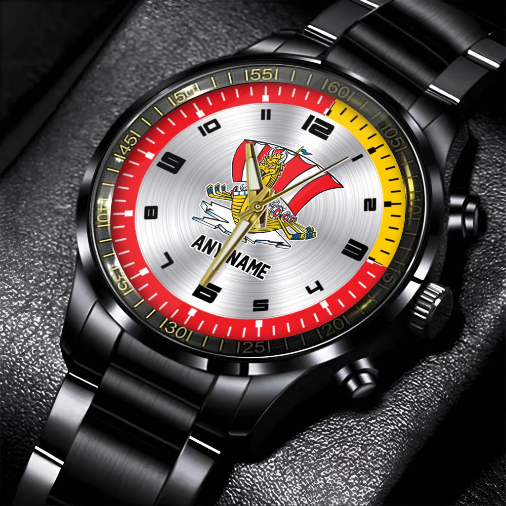QMJHL Baie-Comeau Drakkar Personalized Name Stainless Steel Watch ST2501