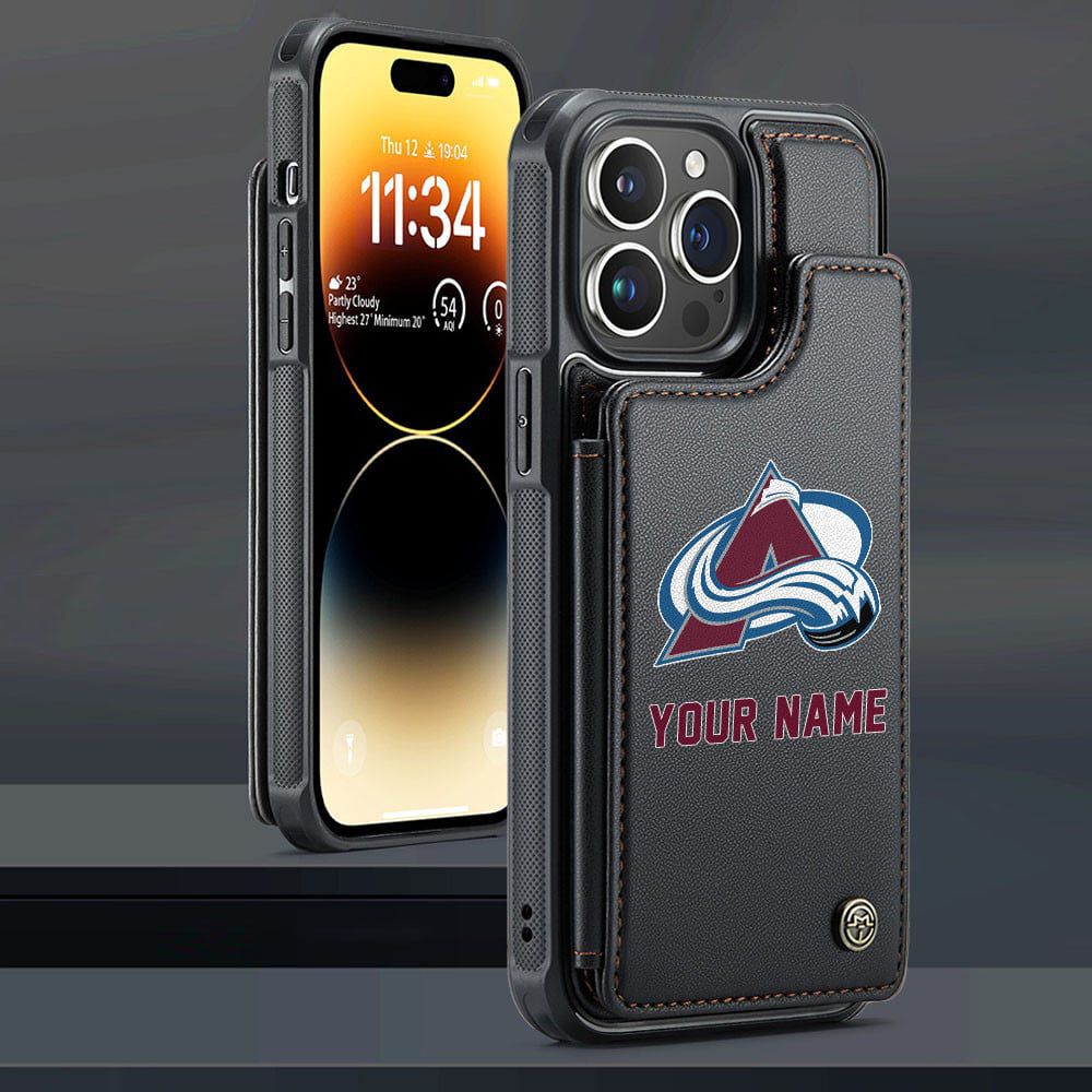 NHL Colorado Avalanche Personalized Name Leather Flip Wallet Phone Case ST2501