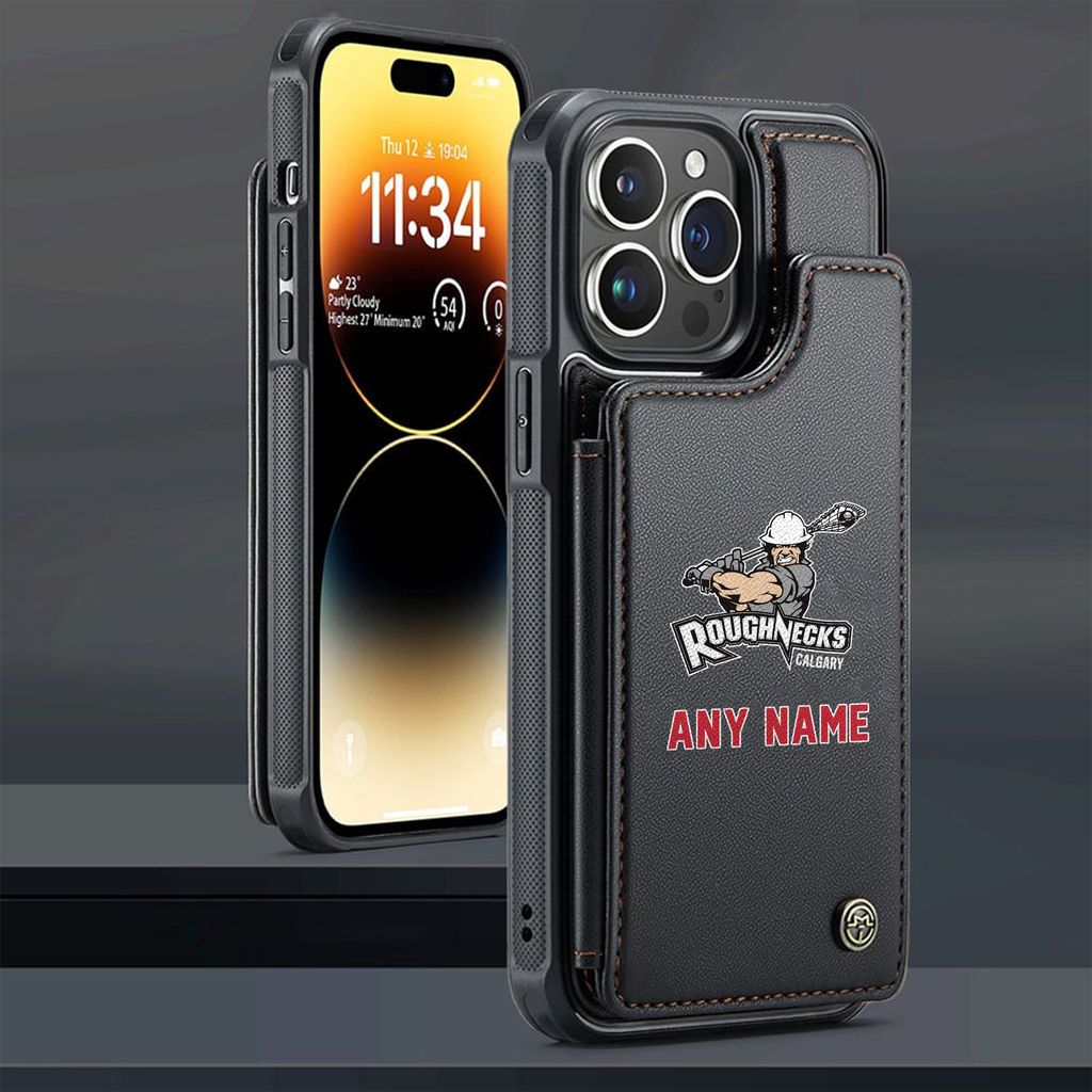 NLL Calgary Roughnecks Personalized Name Leather Phonecase ST2601
