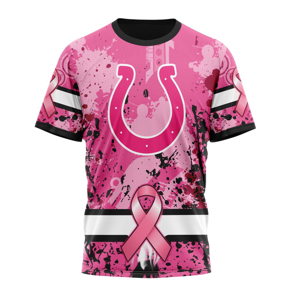 Pumpkin Indianapolis Colts In October We Wear Pink Breast Cancer Awareness  T-Shirt - TeeNavi