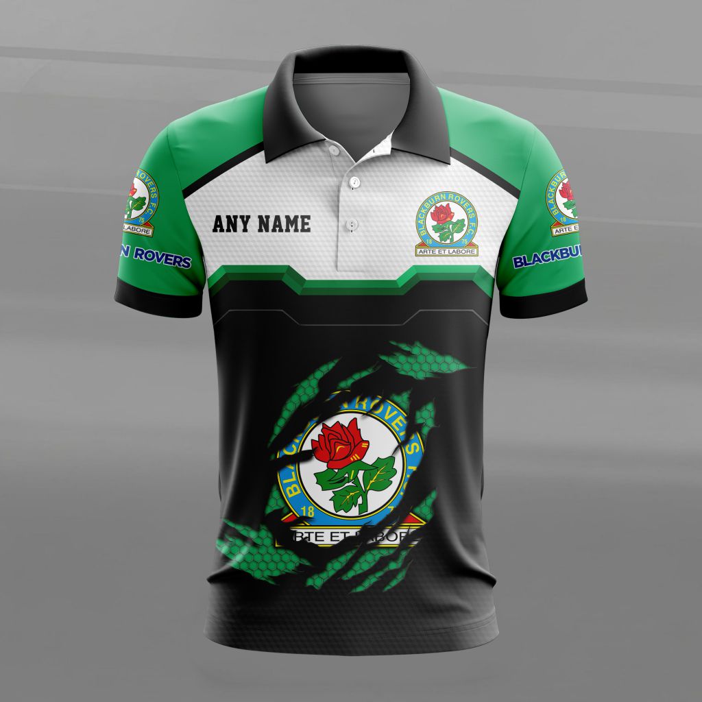 Blackburn Rovers Personalized Name MultiColor Polo Design ST2603