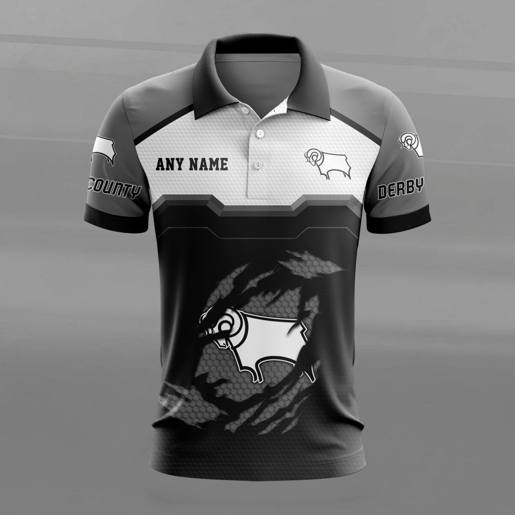 Derby County Personalized Name MultiColor Polo Design ST2603