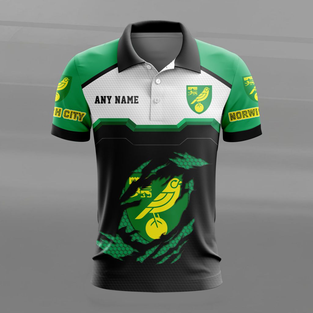 Norwich City Personalized Name MultiColor Polo Design ST2603