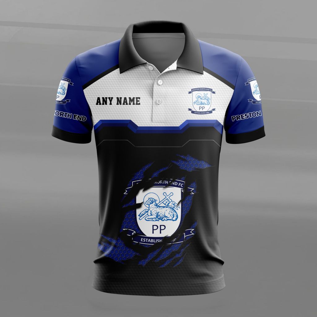 Preston North End Personalized Name MultiColor Polo Design ST2603