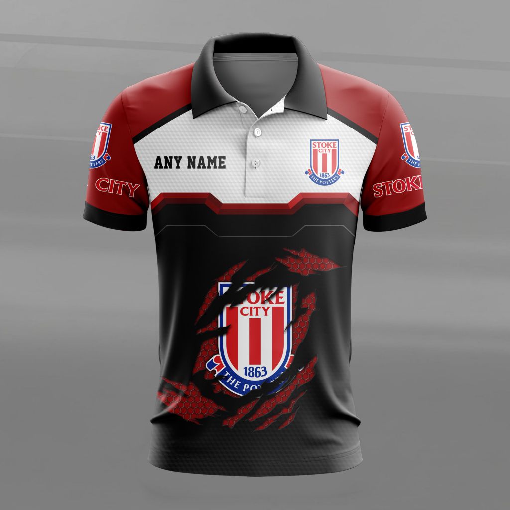 Stoke City Personalized Name MultiColor Polo Design ST2603