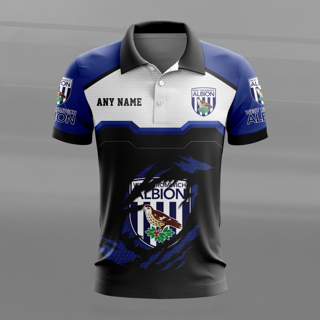 West Bromwich Albion Personalized Name MultiColor Polo Design ST2603