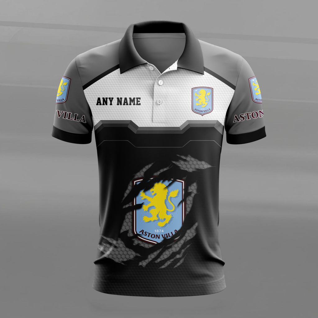 Aston Villa Personalized Name MultiColor Polo Design ST2603