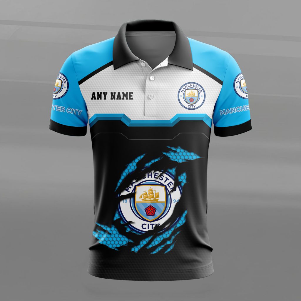 Manchester City Personalized Name MultiColor Polo Design ST2603