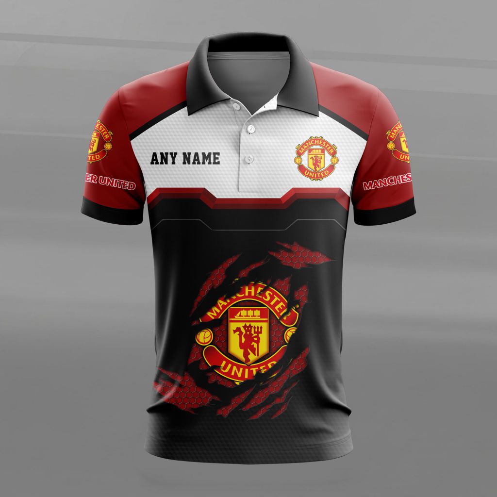 Manchester United Personalized Name MultiColor Polo Design ST2603