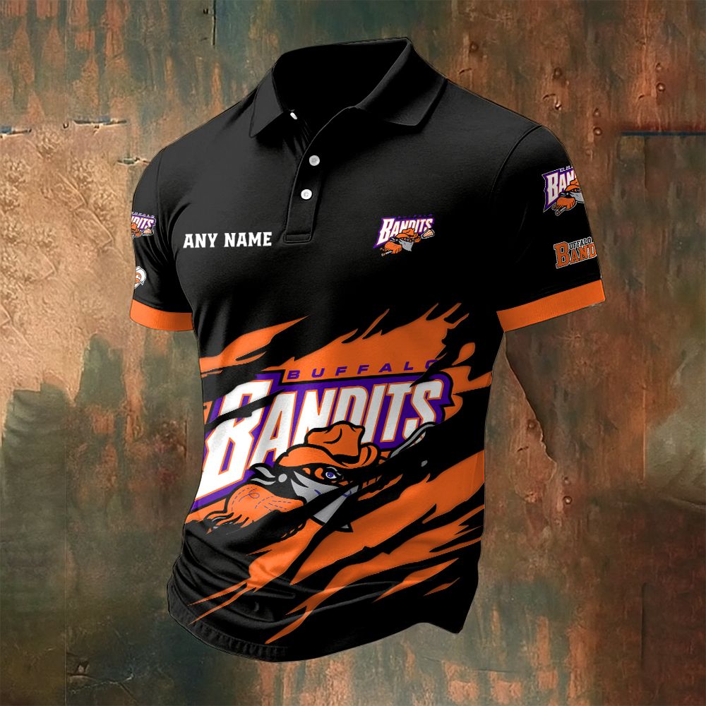 NLL Buffalo Bandits Personalized Name MultiColor Polo ST2601