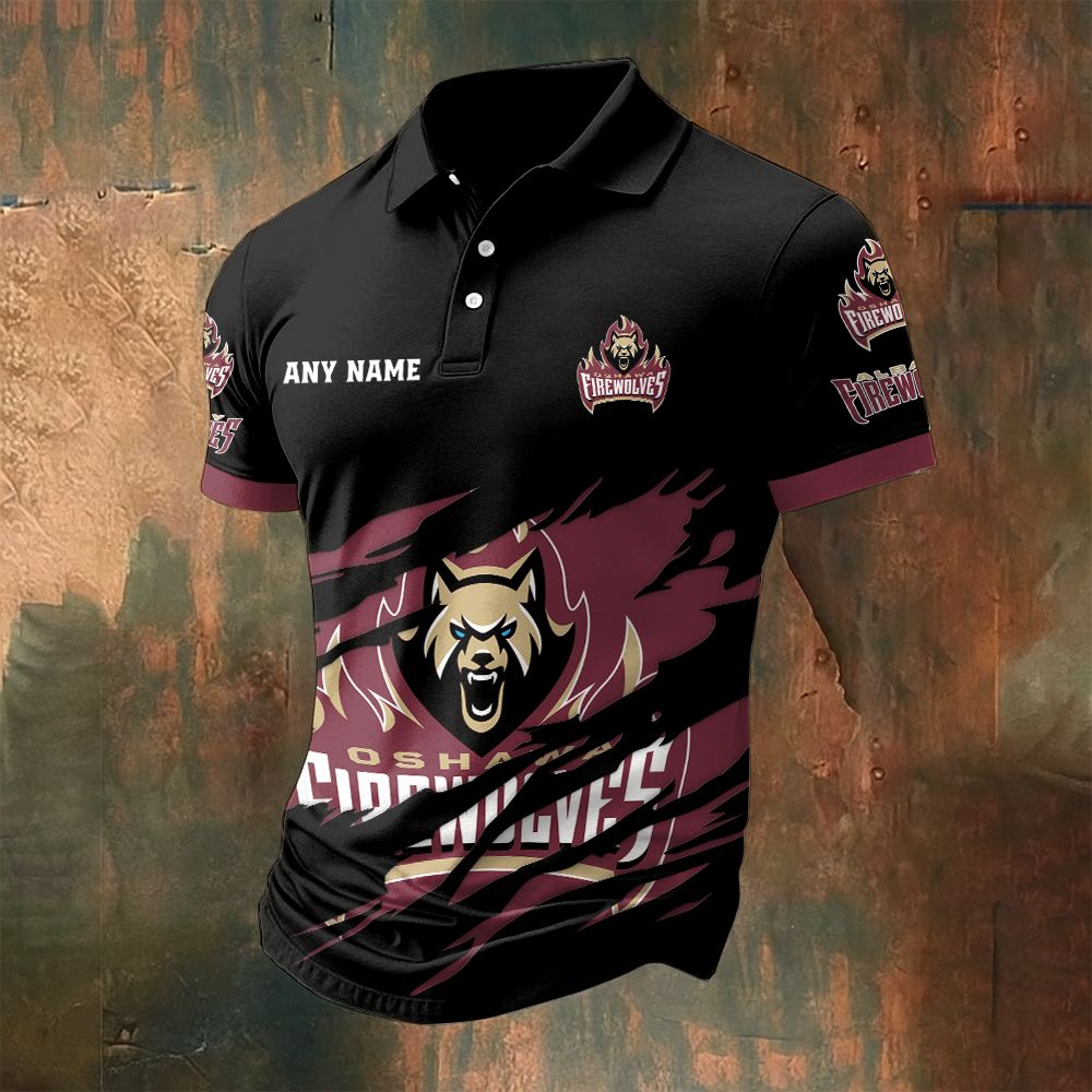 NLL Oshawa FireWolves Personalized Name MultiColor Polo ST2601