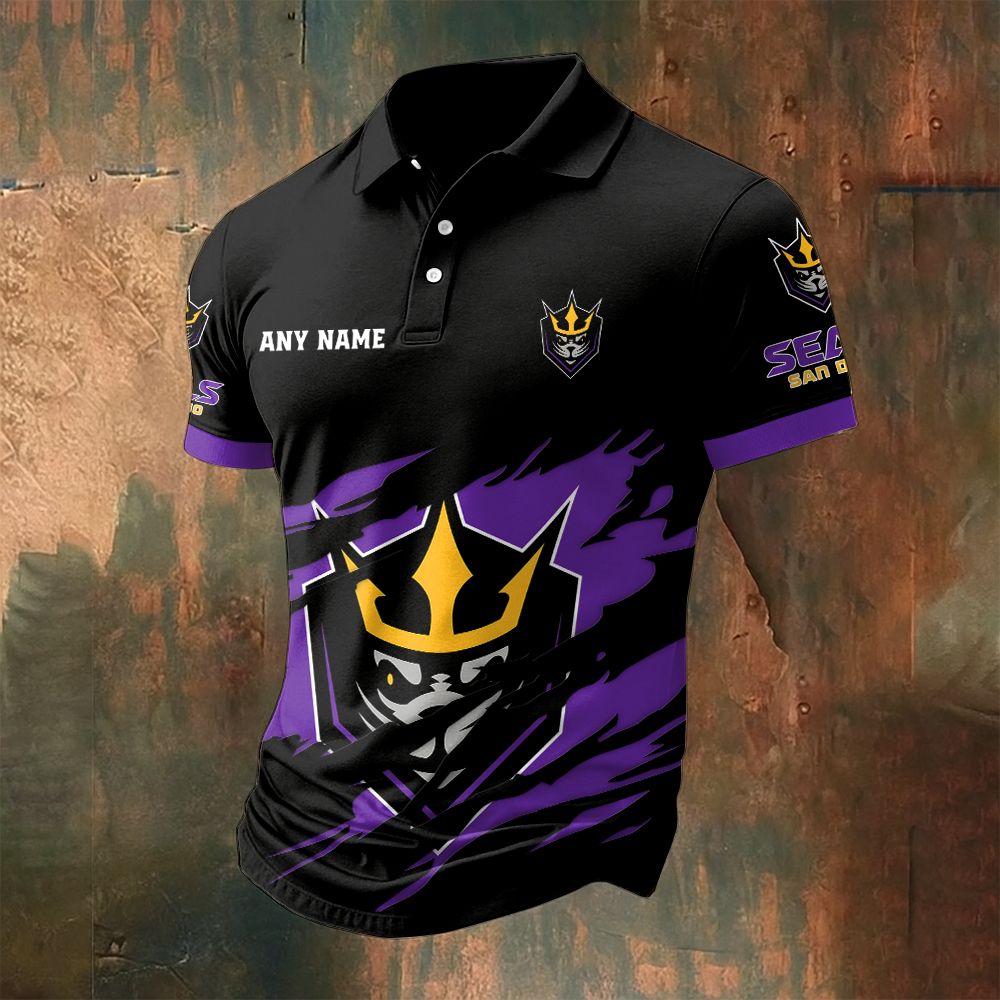 NLL San Diego Seals Personalized Name MultiColor Polo ST2601