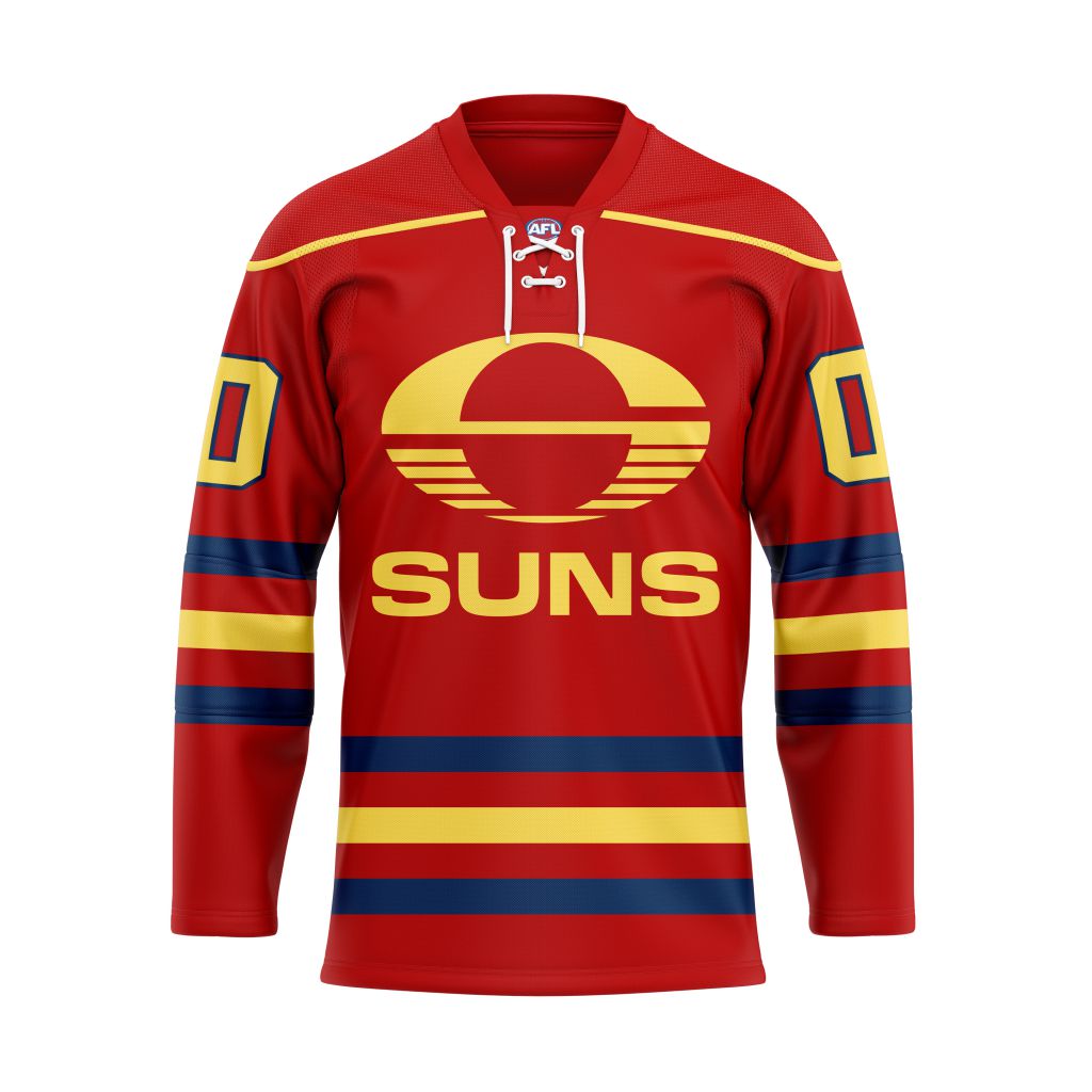 AFL Gold Coast Suns Personalized Hockey Jersey Design ST2501