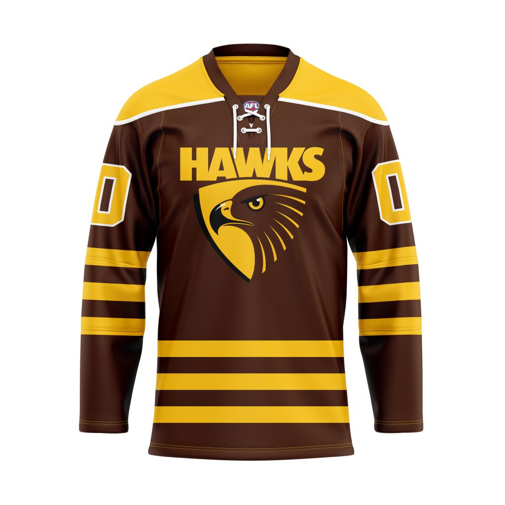 AFL Hawthorn Football Club Personalized Hockey Jersey Design ST2501