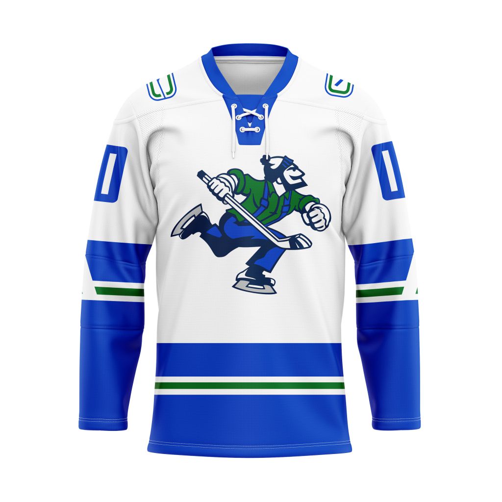AHL Abbotsford Canucks Personalized 2025/26 White Lace Hockey Jersey