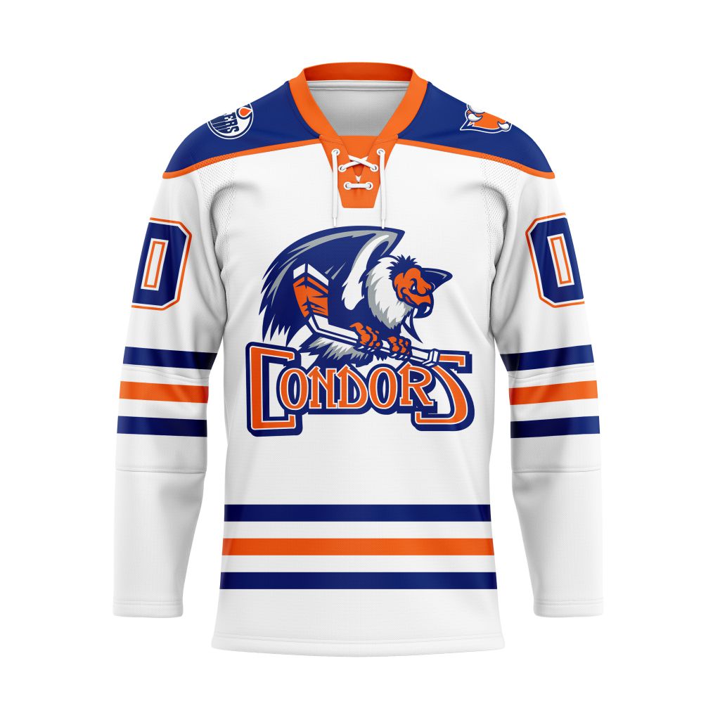 AHL Bakersfield Condors Personalized 2025/26 White Lace Hockey Jersey