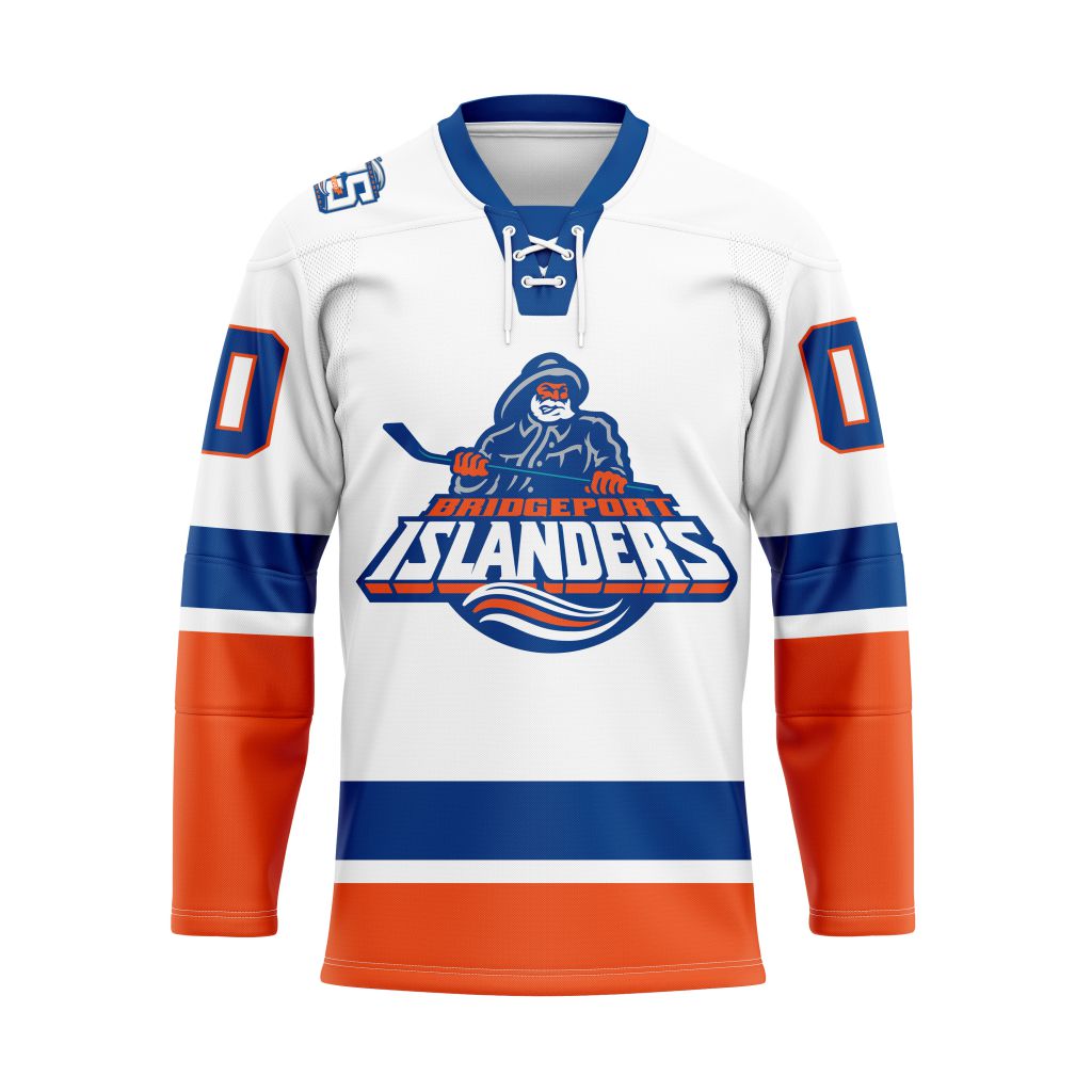 AHL Bridgeport Islanders Personalized 2025/26 White Lace Hockey Jersey