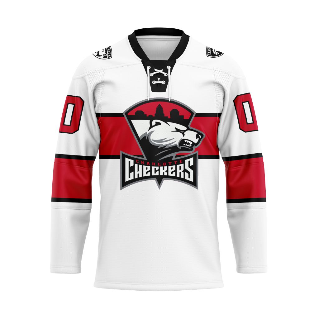 AHL Charlotte Checkers Personalized 2025/26 White Lace Hockey Jersey