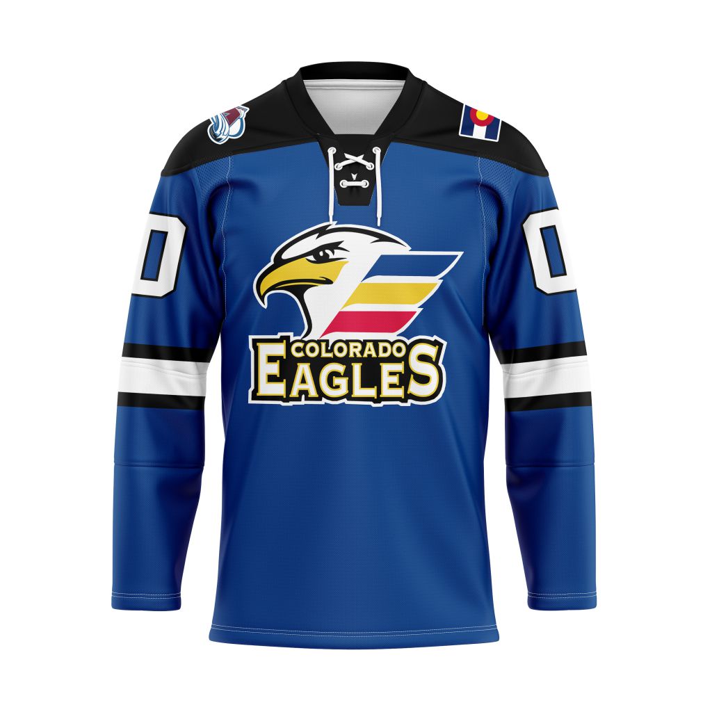 AHL Colorado Eagles Personalized 2025/26 Blue Lace Hockey Jersey