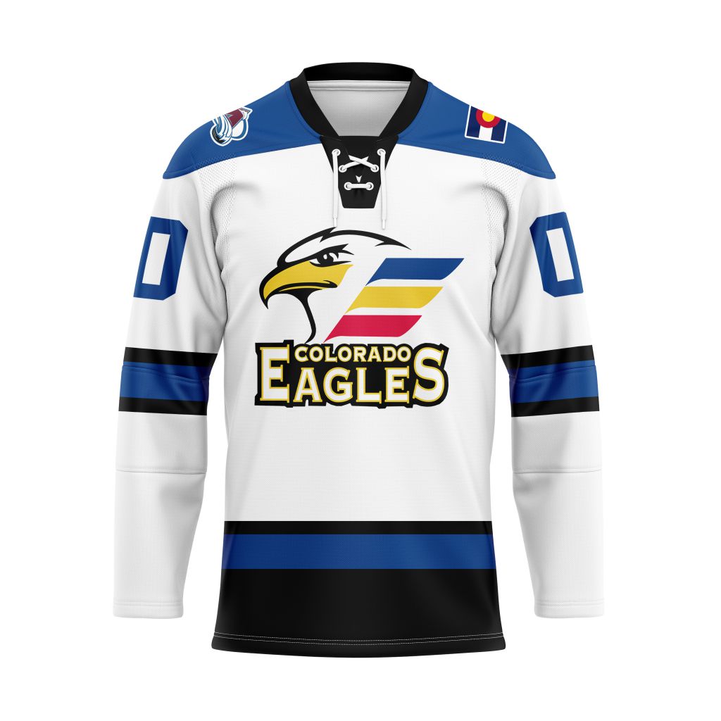 AHL Colorado Eagles Personalized 2025/26 White Lace Hockey Jersey